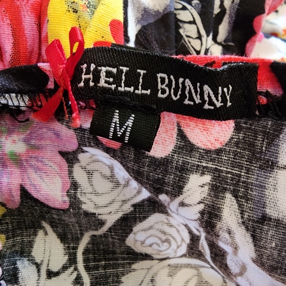 Hell Bunny Floral Skulls Halter Dress Size M - Picture 6 of 6